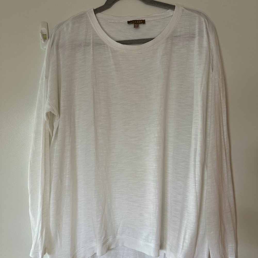 Lilla P Long Sleeve with Ribbed Trim and Collar